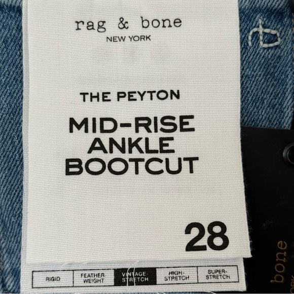 Rag & Bone The Peyton Mid-Rise Ankle Bootcut Jeans Size 28 In Benson NWT - Picture 5 of 13